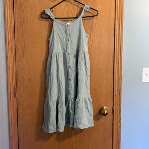 Peyton and Parker long button down green kids dress size M or 10/12